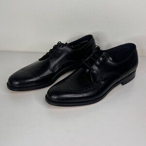 E.T. Wright Mens Black Leather Wingtip Dress Shoes Size 9 1/2 B